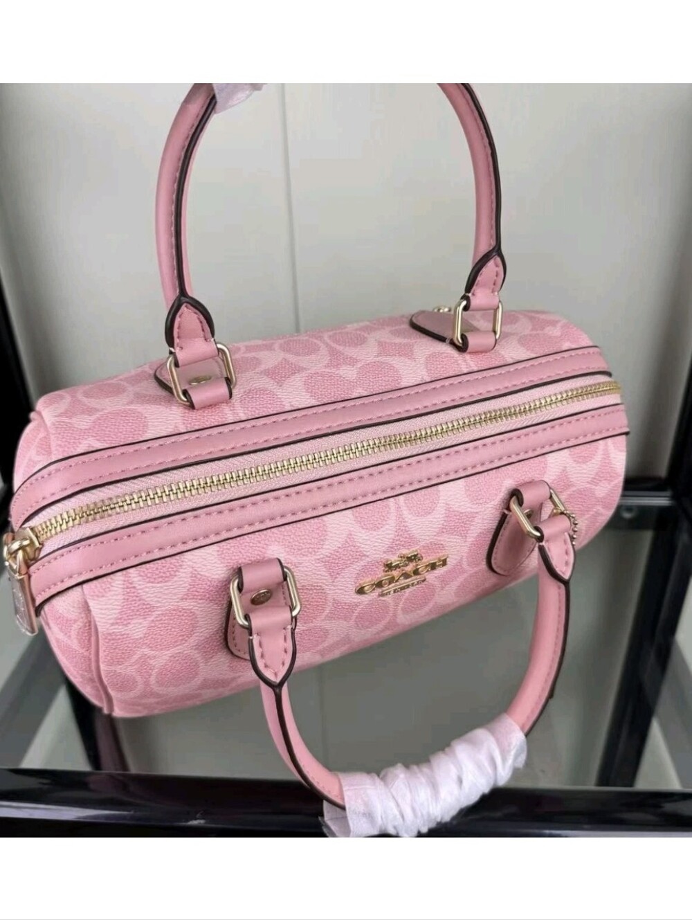 Coach Rowan Pink Signature  Satchel Crossbody Bag - Picture 8 of 12
